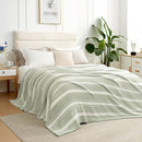 Snuggle Sac Stripe Sage Green Blanket Twin Size, Reversible Super Soft Warm Bed Blankets, Cozy Knit Fuzzy Blanket for Bed,Sofa, Living Room, Stripe Green, 60"x80" by TinyTreasures Baby Boutique