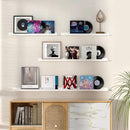 Fun Memories Picture Ledge Shelf, 48 Inch Floating Shelves Set of 2, Large Nursery Book Shelves for Toys Storage, Kids Bookshelf Wall Mounted for Wall Decor Books Photo Frames, White by CozyNest Decor