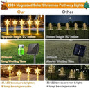 Christmas Decorations Solar Lights Outdoor: 8 Pack 64 LED Solar Christmas Lights Outdoor Waterproof, 8 Warm White Lighting Modes Christmas Pathway Lights Xmas Decor for Outside Yard Garden Backyard by GreenHaven Gardens