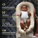 MyBaby 3-in-1 Calming Baby Cushion, Soothing Comfort for Newborns & Infants, Snuggling Sensation, Sound and Vibration, Designed for Safety, Rechargeable & Machine-Washable, by Homedics, Tan by TinyTreasures Baby Boutique