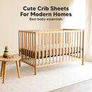 KeaBabies 2-Pack Organic Crib Sheets for Boys, Girls - 52x28 Fitted Crib Mattress Sheet Neutral, Breathable Jersey Cotton Cover for Baby Bed, Toddler Mattress, Soft & Cute Prints (Pecan) by TinyTreasures Baby Boutique
