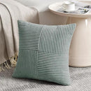 Fancy Homi 2 Packs Grey Blue Euro Decorative Throw Pillow Covers 26x26 Inch for Couch Bed Sofa, Rustic Farmhouse Boho Home Decor, Soft Corss Corduroy Patchwork Textured Square Cushion Case 66x66 cm by CozyNest Decor