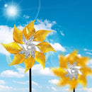 Hausse 10 Pack Reflective Pinwheels with Stakes, Extra Sparkly Pin Wheel for Garden Decor, Bird Repellent Devices Deterrent to Scare Birds Away from Yard Patio Farm, Golden by CozyNest Decor
