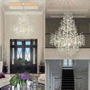 H65'' Silver Tree Branch Crystal High Ceilings Chandeliers,Modern Crystal Staircase Chandeliers, D48'' Foyer Chandelier for High Ceiling, Luxury Large Living Room Chandelier, 27-Lights by CozyNest Decor