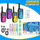Wishouse Walkie Talkies for Kids Rechargeable Long Range,Xmas Birthday Gift for 4 5 6 7 8 9 Year Old Boys Girls,Hiking Gear Camping Games Cool Toys with NOAA,SOS Siren,Lamp,Lanyards,Easy to Use,4 Pack by TinyTreasures Baby Boutique