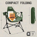 Portal Hammock Camping Chair, Portable Outdoor Swinging Chairs, Rocking Chair for Adults with Adjustable Back and Height for Lawn, Backyard, Patio, Supports 400 lbs, Breathable Mesh High Back, Green by GreenHaven Gardens