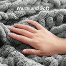 Chunky Knit Throw Blanket, 30''*40'' Knitted Throw Chenille Yarn for Bed Couch, Handmade Light Grey Crochet Big Thick Blanket, Machine Washable Cute Comfy Blanket for Home Decor by CozyNest Decor