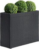 SUNNYPARK Tall Rectangular Planter with Removable Liner, All-Weather PE Rattan Large Modern Planters Indoor Outdoor Flower Plant Pots Garden Box Patio Yard Front Porch Deck by CozyNest Decor