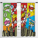 Superhero City Wars Explosion Rod Pocket Blackout Curtains for Boy Girl Bedroom, Colorful Comics Ar Thermal Insulated Home Window Drapes for Living Room Darkening, 72x63 inch by TinyTreasures Baby Boutique