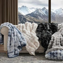 EVERGRACE Ultra Soft Luxury Fluffy Ridgeline Faux Rabbit Fur Throw Blanket, Thick Warm Bubble Throw for Bed, Cozy Plush Reversible Blankets for Couch, Chair, Sofa, Taupe, 60x80 Inches, 870 GSM by CozyNest Decor