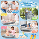 Baby Lounger - Baby Lounger for Newborn 0-24 Months, Breathable & Soft Cotton and Velvet Cover Baby Nest, Portable Tummy Time Lounger for Home and Travel, Ideal Baby Essentials & Shower Gifts by TinyTreasures Baby Boutique