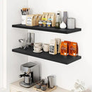 40" Floating Shelves for Wall, 12" Deep Slim Black Floating Shelves, Wall-Mounted Shelves for Bedroom, Living Room, Kitchen, Bathroom - Set of 2 by CozyNest Decor