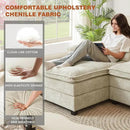 113" Oversized Cloud Couch, U Shape Sectional 4 Seat Sofa with Double Chaises, 2 Layer Cusions, Deep Seat Comfy Sofa, Upholstery Chenille Fabric for Living Room, Beige by CozyNest Decor