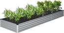 12x4x1FT Galvanized Raised Garden Bed Kit,Vegetable Boxes-Rectangle Metal Flower Box,Large Planter Raised Beds Outdoor Garden for Planting,Fruit,Herb-Sliver by GreenHaven Gardens