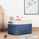 DULLEMELO Fabric Storage Bins, Foldable Storage Baskets for Organizing, Empty Gift Baskets (3-Pack Medium-15 inch X 11 inch X 9.5 inch , White&Blue) by TinyTreasures Baby Boutique