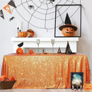 SquarePie Sequin Tablecloth 50 x 72 Inch Orange Sparkly Table Cloth for Halloween Thanksgiving Party Decoration by CozyNest Decor