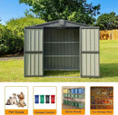 Domi Outdoor Storage Shed 6.5’ x 4.2’, Metal Garden Shed with Galvanized Steel Frame for Bike, Tools, Lawn Mowers, Outdoor Storage Cabinet with Lockable Door for Garden Lawn Patio (Dark Grey) by GreenHaven Gardens