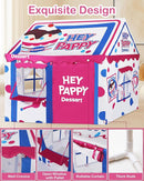 Kids Play Tent, Toddler Tent for Kid Indoor & Outdoor, 48.5"x39.4"x48.5" Playhouse Tent Dessert Theme with Complete Toys Set, 3 Window, Lights and 5 Balloons by TinyTreasures Baby Boutique