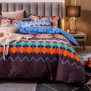ABREEZE Bohemian Duvet Cover Set Colorful Brown Boho Retro Bedding Set Damask Paisley Cotton Duvet Cover Tribal Reversible Bedding Exotic Style Comforter Cover 3-Piece Queen by CozyNest Decor