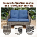 4 Piece Patio Furniture Set - Outdoor Glider Bench with Swivel Rocker Chairs and Coffee Table, High Back Small Outdoor Conversation Furniture Sets for Deck Sunroom Balcony Backyard by GreenHaven Gardens