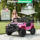 2 Seater Ride On Car Truck with Remote Control XL, Kids 24V Battery Powered Electric Vihicle w/21 in Seat, 3 Speeds, 2WD/4WD Switichable, Shock Absorbers,Bluetooth, Flower, Gift Choice by TinyTreasures Baby Boutique