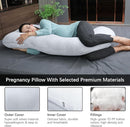 MOON PARK Pregnancy Pillows for Sleeping - U Shaped Full Body Maternity Pillow with Removable Cover - Support for Back, Legs, Belly, HIPS - 65 Inch - Light Grey by TinyTreasures Baby Boutique