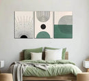 3 Pcs Sage Green Boho Canvas Wall Art Modern Abstract Minimalist Neutral Bohemian Sun Geometric Line Painting Picture Wall Decor Poster Print Artwork for Living Room Bedroom Home Decoration by CozyNest Decor