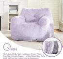 Hobestluk Bean Bag Chair for Adult Small Bean Bag Chairs with Arms Furry Beanbag Chair with Foam Filler Stuffed Bean Bag Sofa for Reading in Bedroom Living Room and Dorms (Purple) by CozyNest Decor