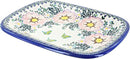 Blue Rose Polish Pottery Apple Blossom Medium Rectangular Serving Platter by CozyNest Decor