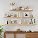 Fun Memories Solid Oak Wood Floating Shelves, 9.3 Inch Deep Natural Wood Shelf with Invisible Heavy Duty Bracket for Bathroom Bedroom Kitchen - 48inch Set of 1, Natural by CozyNest Decor