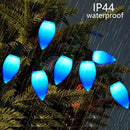 C9 Christmas Lights Outdoor 50 LED Blue Strawberry 34.5ft Waterproof Xmas String Light for Garden Yard Home Party Holiday Christmas Tree Indoor Decoration(Blue) by GreenHaven Gardens