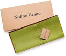 Solino Home Linen Avocado Green Table Runner 108 Inches Long - 100% Pure Linen 14 x 108 Inch Table Runner for Dining, Fall, Autumn, Thanksgiving - Fete by CozyNest Decor