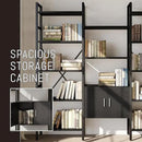 70 x70 Triple 5 Tier Book Shelf, Industrial Large Bookcase with Storage Cabinet, Tall Bookshelf with 14 Open Display Shelves Metal Frame Furniture for Living Room Bedroom Home Office Black by CozyNest Decor