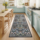 Runner Rug for Entryway: 2x6 Kitchen Rugs Non Slip Washable Ultra-Thin Soft Floral Carpet Indoor Stain Resistant Carpets for Hallway Bedroom Kitchen Laundry Bathroom Dorm Dark Black by TinyTreasures Baby Boutique