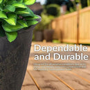 Sunnydaze 24-Inch Anjelica Large Plastic Pot for Plants - Outdoor Polyresin Round Planter with Drillable Drainage Holes - Sable - 2pk by GreenHaven Gardens