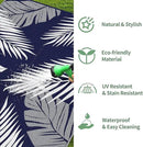 GENIMO Outdoor Rug 2.5' x 8' Waterproof for Patios Clearance, Reversible Outdoor Plastic Straw Camping Rug Carpet, Large Area Rugs Mats for RV, Camper, Deck, Balcony, Porch, Beach, Navy Blue&White by CozyNest Decor