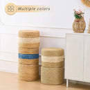 Handwoven Seagrass Ottoman Pouf, Round Outdoor Footstool with Sturdy Frame, No Assembly Needed, Boho Accent Stool for Indoor & Outdoor Use – Patio, Balcony, Living Room (Seagrass White) by CozyNest Decor