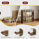 Spice Rack for Countertop, Bamboo Seasoning Jars Organizer Rack Shelf Wall Mounted, 15.83" W x 4.96" D x 15.75" H (Walnut) by CozyNest Decor
