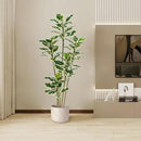 Artificial Rubber Plant 6FT Faux Plants Indoor Fake Rubber Tree with White Planter, Tall Fake Plants Potted Tree Floor Plant in Pot, Artificial Trees for Home Office Room Outdoor Decor by CozyNest Decor