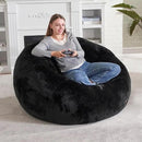 Hobestluk Bean Bag Chairs Large Bean Bag Couch for Adults Stuffed Sofa Chair Comfy Giant Bean Bag Chair with Spacious Design for Reading, Playing or Relaxing (Black) by CozyNest Decor