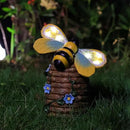 Garden Statue Bee Decor-Outdoor Statue Bees Decorations-Solar Garden Light Bumble bee Figurine Patio,Balcony,Yard,Lawn Ornament Mom Gift by GreenHaven Gardens