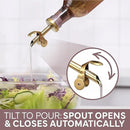 COOK WITH COLOR Glass Olive Oil Bottle Dispenser - 2 Pack- 17oz Oil and Vinegar Cruet - Olive Oil Carafe Decanter for Kitchen by CozyNest Decor