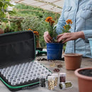 Seed Storage Box, Portable Seed Saving Box, Sturdy Seed Organizer Kit Seed Envelopes Funnel Label, Seed Container for Flower Plants Vegetable Seed, M-60 Slots by GreenHaven Gardens