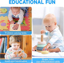 Montessori Toys for Babies 6-12 Months, 9 in 1 Educational Wooden Toys Set, Includes Object Permanent Box, Stacking Cups, Mirror Puzzle, Ring Stacker and More by TinyTreasures Baby Boutique