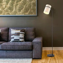GLOBE Electric 61000145 62" Floor Lamp, Matte Black, White Fabric Shade, in-Line of/Off Foot Switch, 6-Foot Black Cord, Reading Light, Bedroom, Living Room, Home Decor by CozyNest Decor