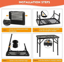 Camping Table with Mesh Desktop, Lightweight & Portable Folding Grill Table, Height Adjustable Metal Outdoor Table for Camp, Cooking, BBQ, RV, Picnic-4 FT Black by GreenHaven Gardens