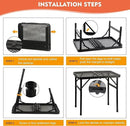 Camping Table with Mesh Desktop, Lightweight & Portable Small Folding Grill Table, Height Adjustable Metal Outdoor Table for Camp, Cooking, BBQ, RV, Picnic-2 FT Black by GreenHaven Gardens