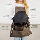 Roo Gardening Apron with Pockets & Harvesting, Picking Pouch - Adjustable, Water-resistant, Washable Canvas Cotton by GreenHaven Gardens