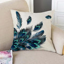 TSSOHU Peacock Feather Watercolor Throw Pillow Case Cushion Cover Couch Sofa Decorative Square 18x18 inches by CozyNest Decor