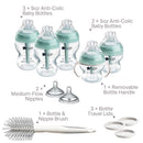 Tommee Tippee Advanced Anti-Colic 12 Piece Set, 5 oz and 9 oz BPA Free Bottles, Newborn 0+ Months, Includes Slow & Medium-Flow Breast-Like Nipples and Bottle Handles and Cleaning Brush by TinyTreasures Baby Boutique